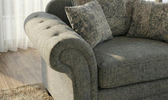 Grey chenille fabric  Olivia Armchair