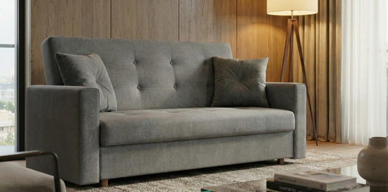 Dark Grey Faux Leather 2 Seater Viva Sofabed