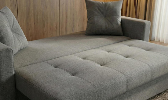 Dark Grey Faux Leather 2 Seater Viva Sofabed