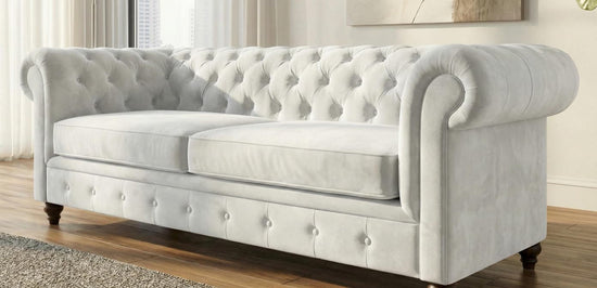 White 2 Seater Sofa Polyester Fabric Sofa Infinity