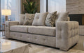 Light Grey 3 Seater Sofa  Chenille Fabric Sofa Lisbon