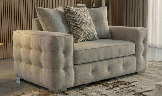 Light Grey 1 Seater Sofa Chenille  Fabric Sofa Lisbon