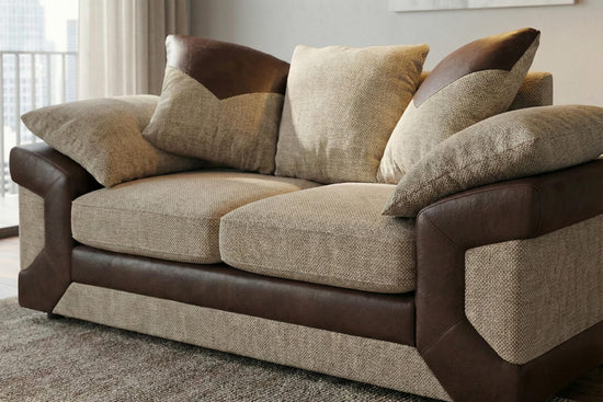 Beige Brown 2 Seater Jumbo Cord Fabric Dino Sofa