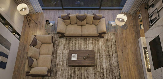 Beige Brown 3+2  Seater Sofa Set  Jumbo Cord Fabric Dino Sofa