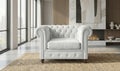 White 1 Seater Sofa  Plush Velet Fabric Sofa Infinity