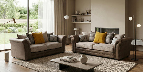 Brown Faux  leather 2+3 seater  BELLA Sofa