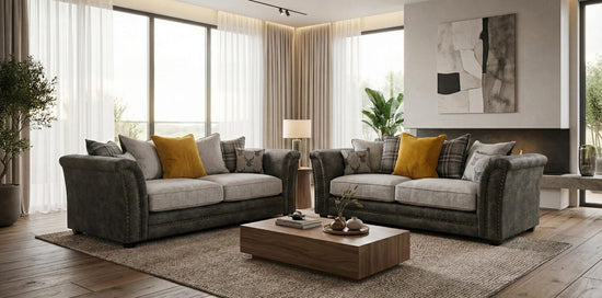 Grey  Faux  leather 2+3 seater  BELLA Sofa