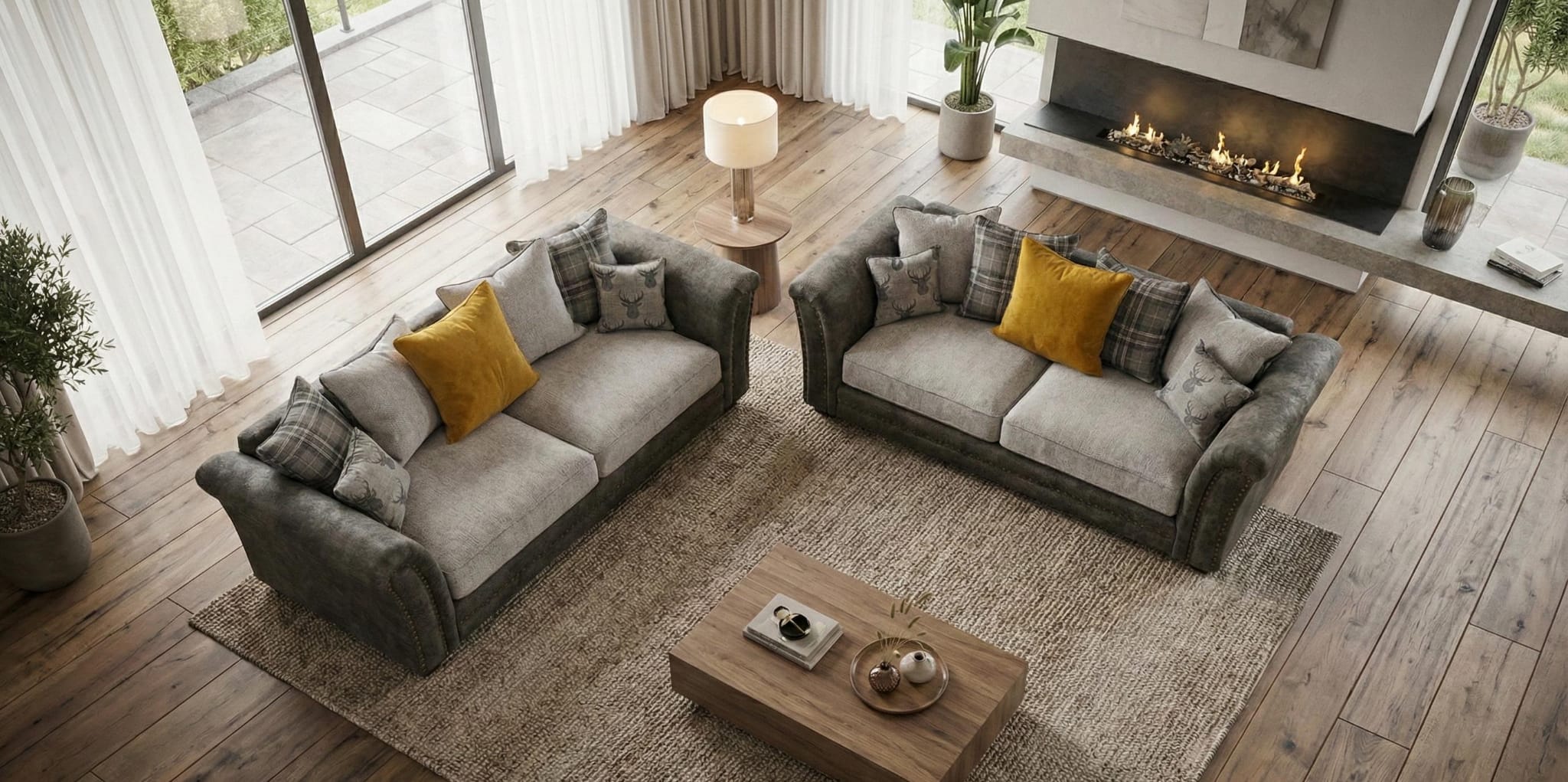 Grey  Faux  leather 2+3 seater  BELLA Sofa
