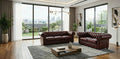 Maroon 2+3 Seater Sofa Set Faux Leater Fabric Chesterfield Sofa