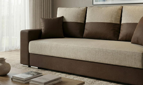 Brown Sofabed Polyester Fabric Rita Sofa