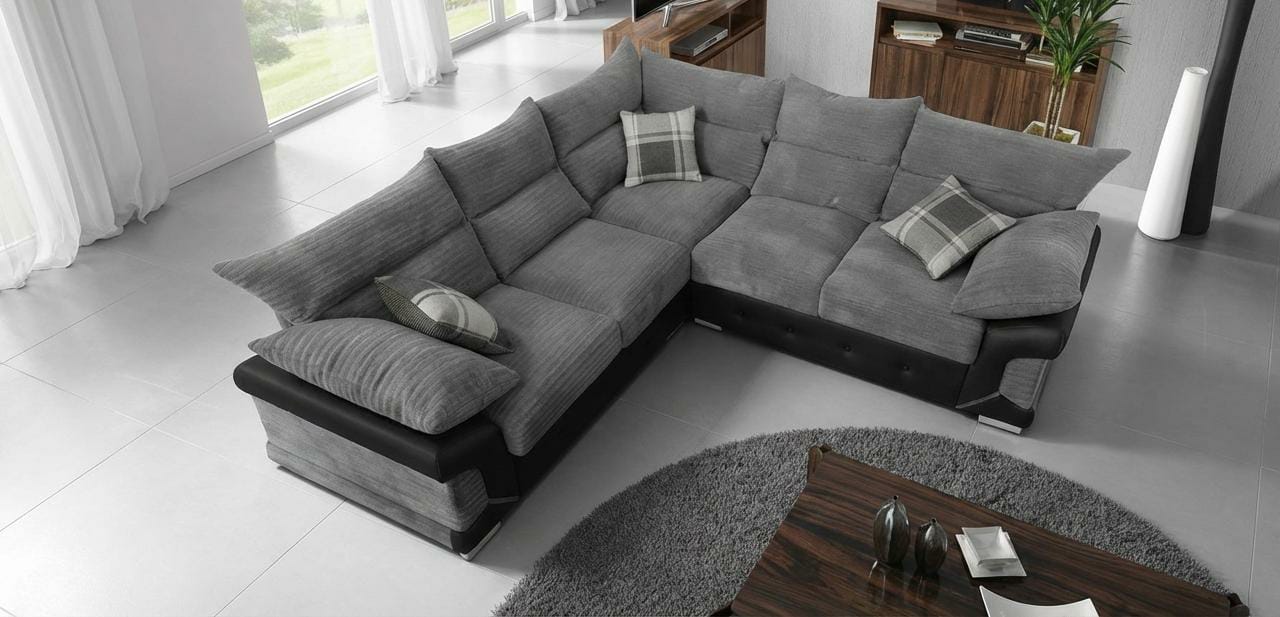 Grey Corner Sofa Chenille Fabric Sofa Logan