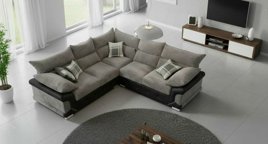 Beige Corner Sofa Chenille Fabric Sofa Logan