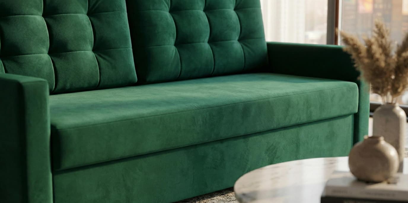 Green  Sofabed Polyester Fabric Stella Sofa