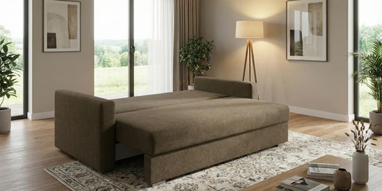 Brown Sofabed Polyester Fabric Stella Sofa