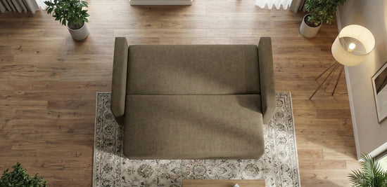 Brown Sofabed Polyester Fabric Stella Sofa