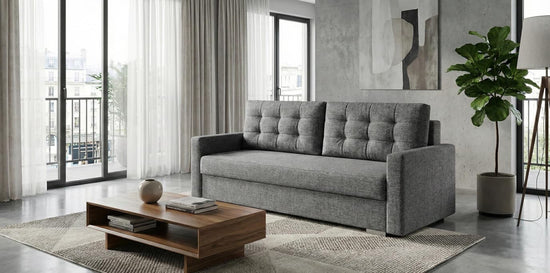 Grey Sofabed Polyester Fabric Stella Sofa