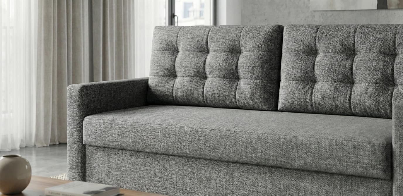 Grey Sofabed Polyester Fabric Stella Sofa