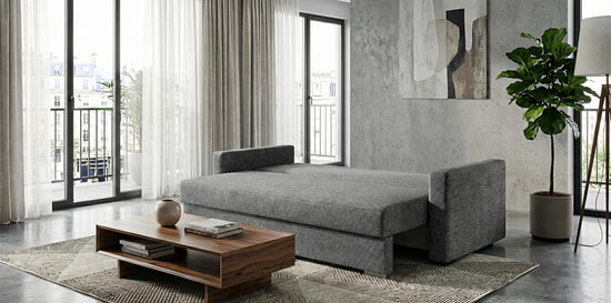 Grey Sofabed Polyester Fabric Stella Sofa