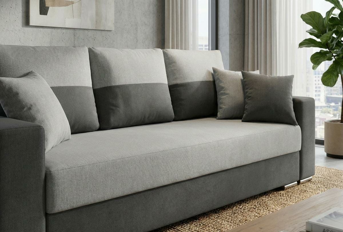 Grey Sofabed Polyester Fabric Rita Sofa