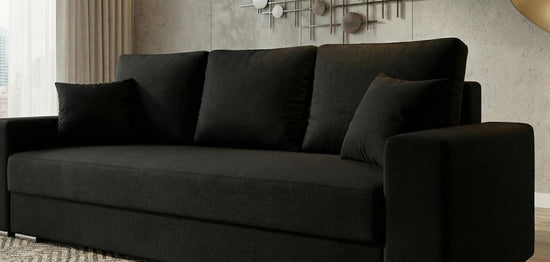 Black Sofabed Polyester Fabric Rita Sofa