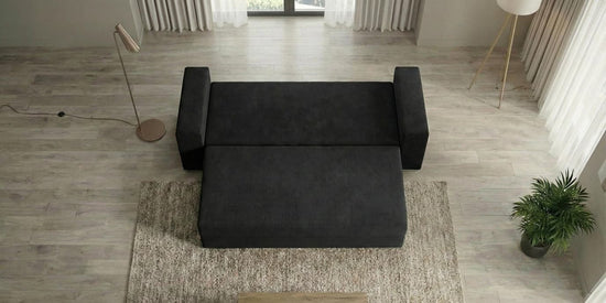 Black Sofabed Polyester Fabric Rita Sofa