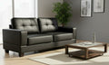 Black 2 Seater Sofa Faux Leather Sofa Jerry