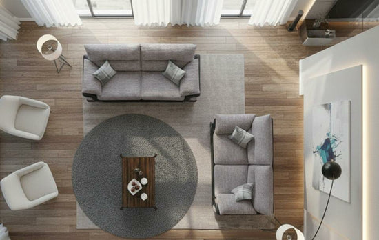 Beige 2+3 Seater Sofa Set Chenille Fabric Sofa Logan