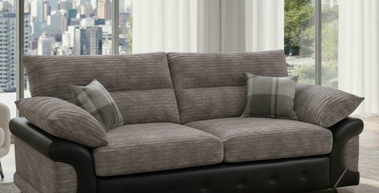 Beige  3 Seater Sofa Chenille  Fabric Sofa Logan