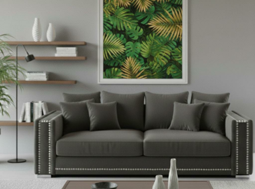 Grey 2 Seater Sofa Polyester Fabric Sofa Bentley