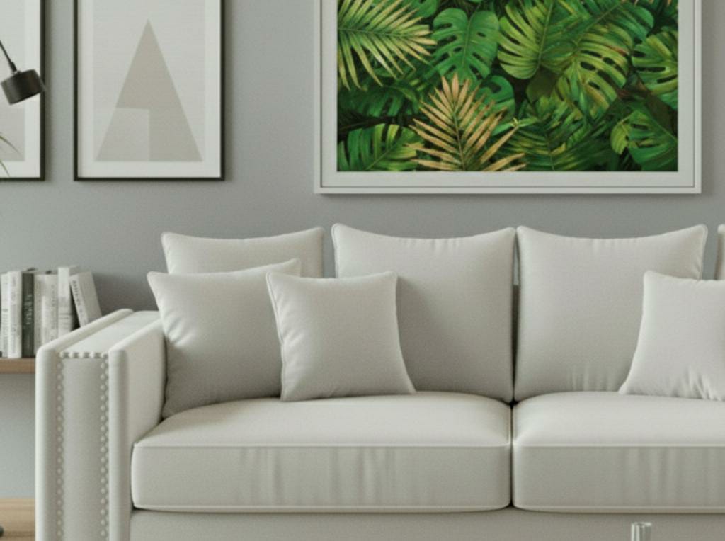 White  2 Seater Sofa Polyester Fabric Sofa Bentley