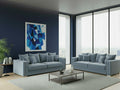 Light Blue 2+3 Seater Sofa Set Polyester Fabric Sofa Bentley