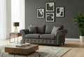 Grey 3 Seater Sofa Faux Leathers Fabric Sofa Oakland