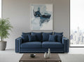 Dark Navy Blue 2 Seater Sofa Polyester Fabric Sofa Bentley