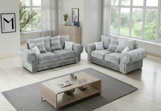 White silver  polyester Fabric 2+3 seater sofa  VERONA Sofas
