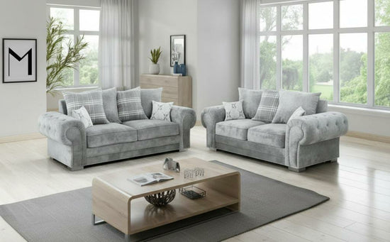 White silver  polyester Fabric 2+3 seater sofa  VERONA Sofas