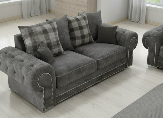 Dark Grey Polyester Fabric 2+3 Seater Sofa VERONA Sofas