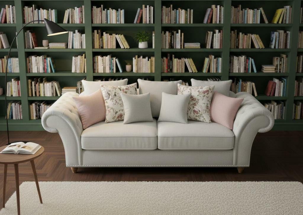 Silver  White  Seater Sofa Polyester Fabric Sofa Roma