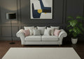 Silver  White  3 Seater Sofa Polyester Fabric Sofa Roma