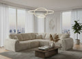Cream  Corner seater mix Polyester Fbric sofa set Vinci