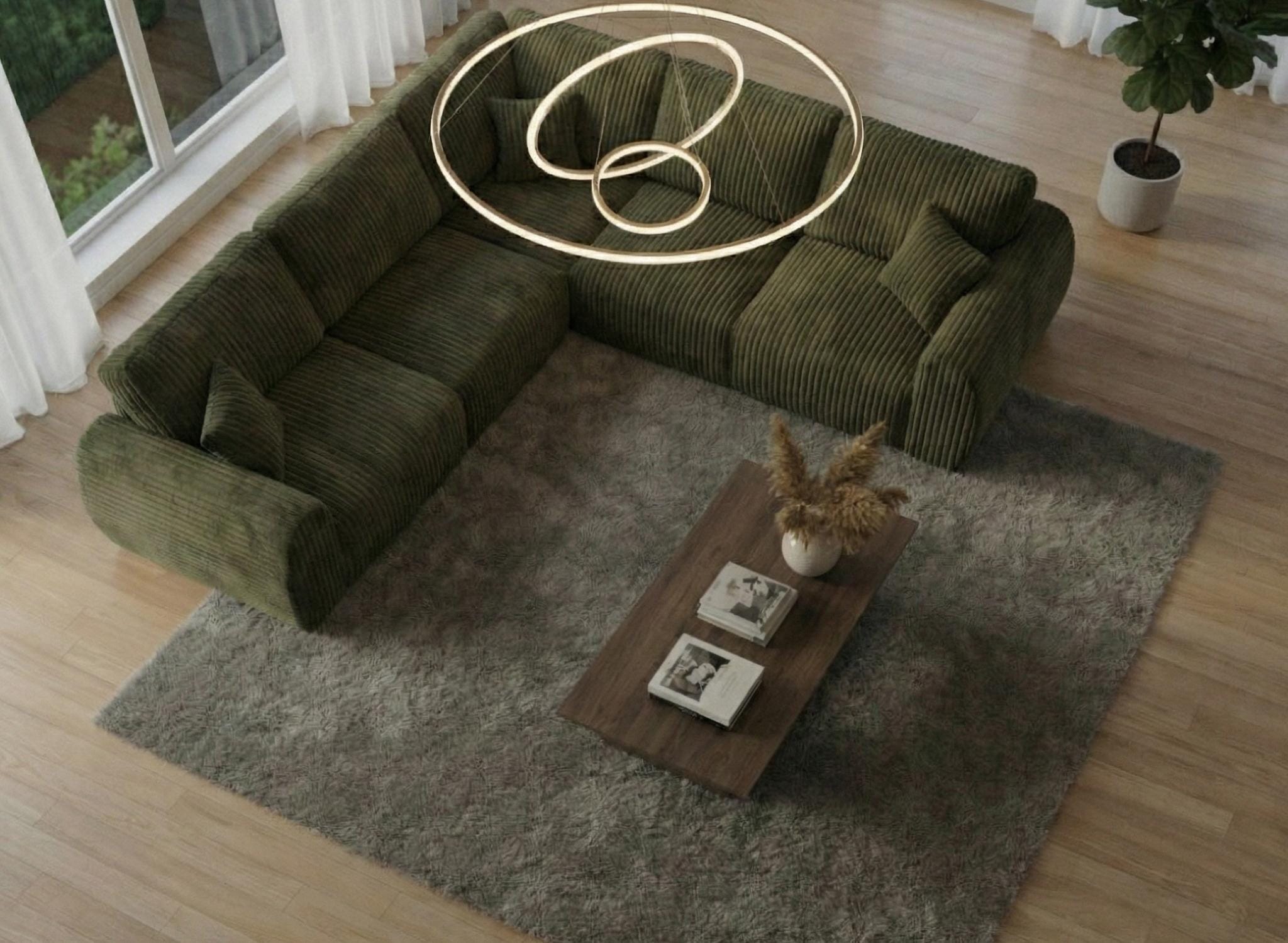 Olive Corner seater mix Polyester Fbric sofa set Vinci