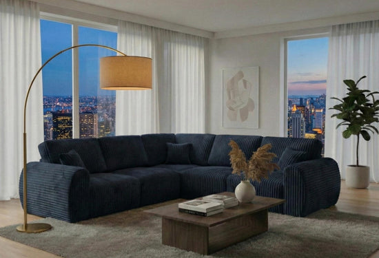 Blue Chenille fabric corner sofa  VINCI sofa