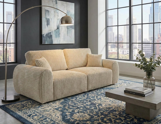 Cream Chenille Fabric 2 seater sofa VINCI Sofa