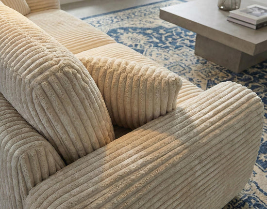 Cream Chenille Fabric 2 seater sofa VINCI Sofa