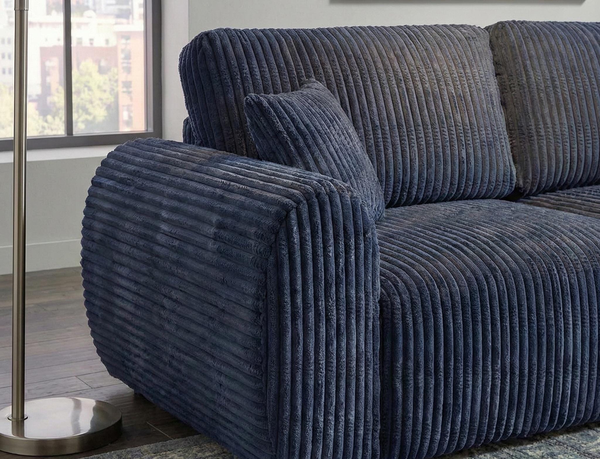 Blue  2 Seater seater Chenille Fabric sofa set Vinci