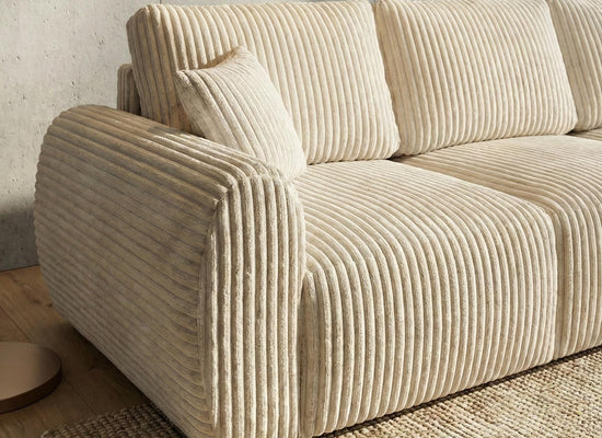 Cream 3 Seater seater Chenille  Fabric sofa set Vinci