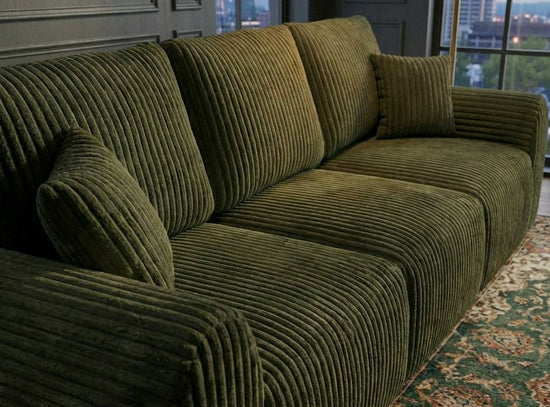 Green Olive 3 Seater seater Chenille  Fabric  sofa set Vinci