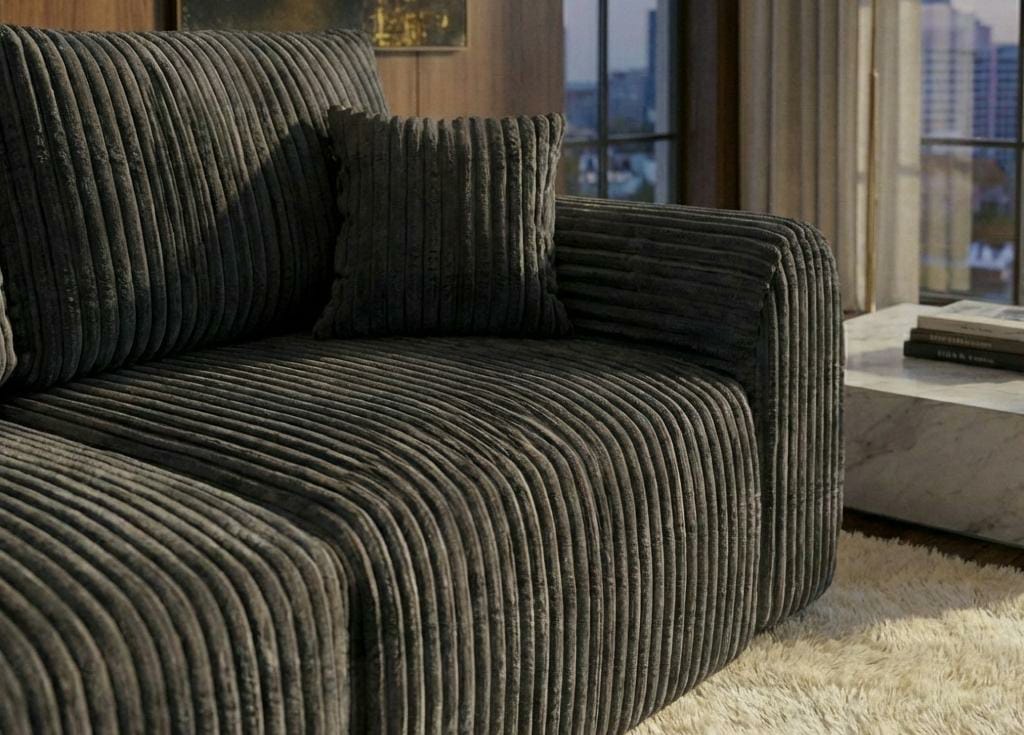 Grey  3 Seater seater   Chenille  Fabric sofa set Vinci