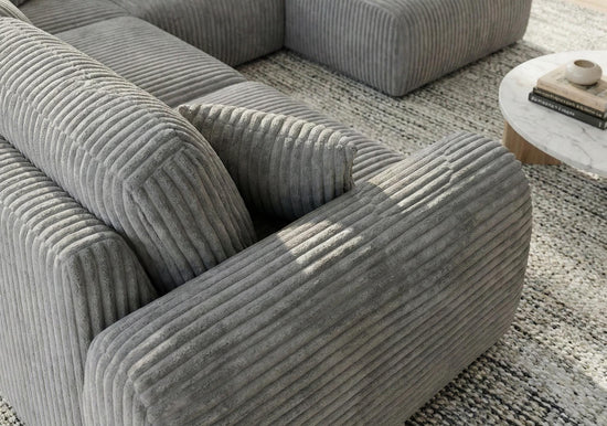 light Grey  Chenille  Fabric U Corner seater sofa set Vinci