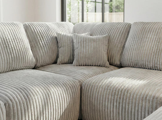 Cream Chenille  Fabric U Corner seater sofa set Vinci