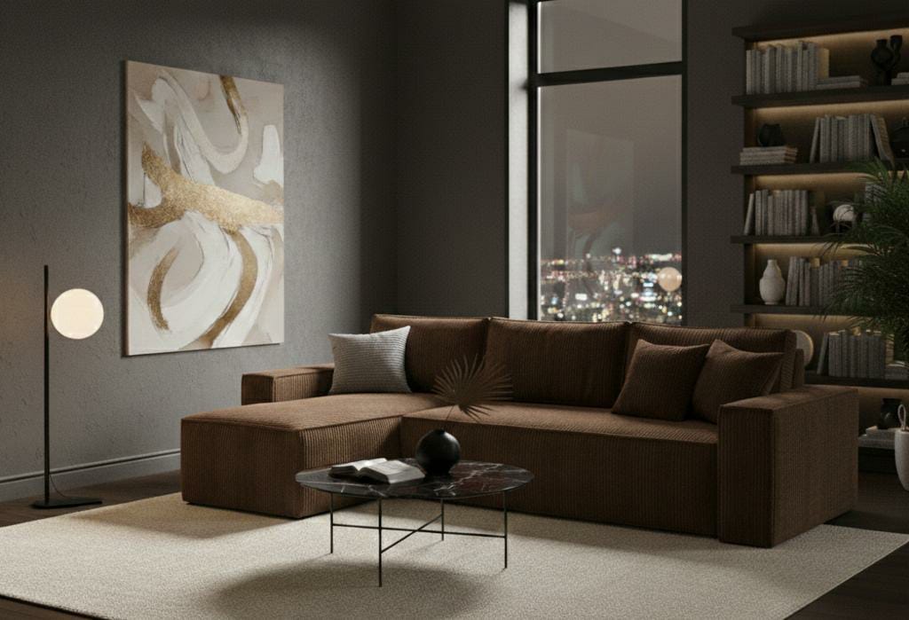 Brown velvet  sofabed PATI Sofas